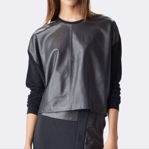 Girls DSQUARED2 Black Faux Leather Top - Size 10 Great Condition